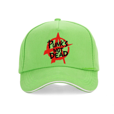 Casquette Punk Rock Anarchie Punk Is Not Dead Couleur Vert