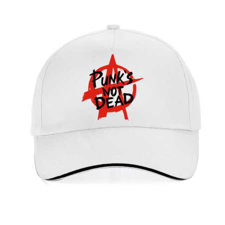 Casquette Punk Rock Anarchie Punk Is Not Dead Couleur Blanc