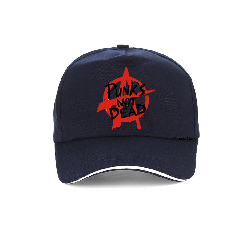 Casquette Punk Rock Anarchie Punk Is Not Dead Couleur Bleu Marine