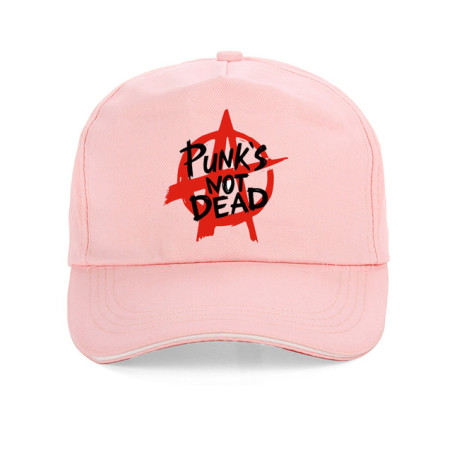 Casquette Punk Rock Anarchie Punk Is Not Dead Couleur Rose