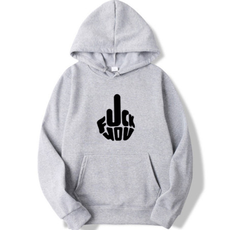 SweatShirt avec Motif Fuck You Couleur Gris Clair
