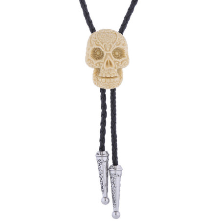 Bolo Tie Cravate Crâne Mexicain Scuplté