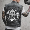 Sur Veste Tête de Mort en Jeans Denim Biker "Engine Rebel"