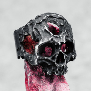 Bague Tête de Mort Crânes Creusés Skull Goth