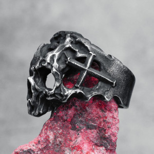 Détails Bague Tête de Mort Crânes Creusés Skull Goth