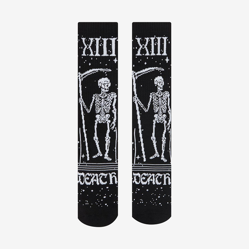 Détails Chaussettes Tête de Mort Gothique Design "La Faucheuse" de la Mort