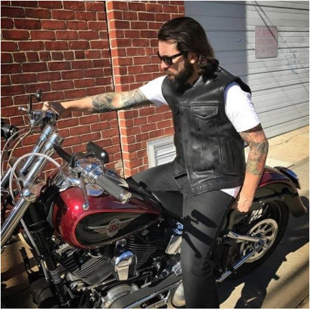Vue portée de la Surveste Cuir Sons of Anarchy pour Homme