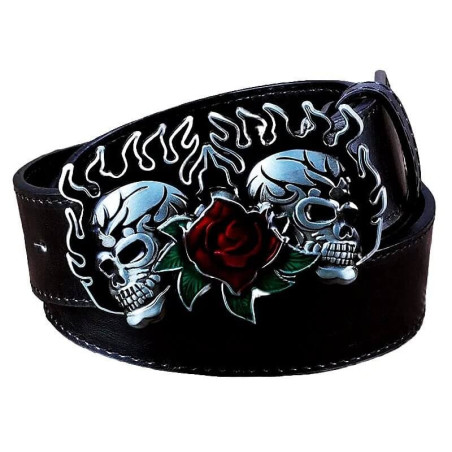Ceinture Femme Tête de Mort - Couleur Noir
