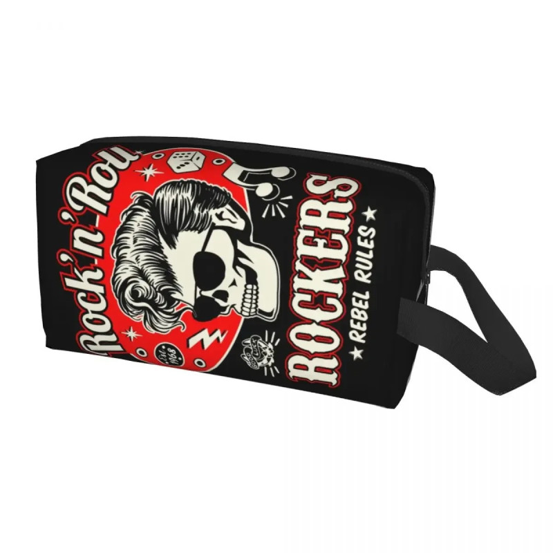 Trousse de Toilette Tête de Mort Rock N Roll Rockers Rebel Rules