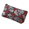 Trousse Tête de Mort Crânes et Roses Rouges