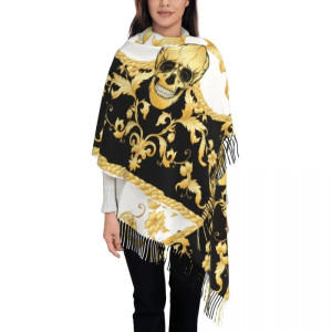 Écharpe Châle Tête de Mort Crâne Pirate - 72x197cm - Modèle 4