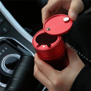 Cendrier Tête de Mort Skull Pirates Design Baril - Parfait pour la voiture ! rouge
