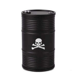Cendrier Tête de Mort Skull Pirates Design Baril - Parfait pour la voiture ! Noir
