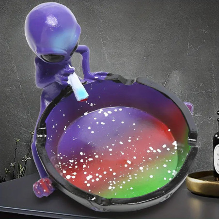 Cendrier Skull Alien violet