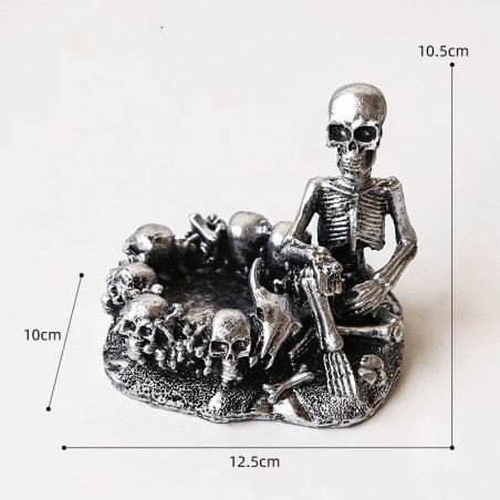 Cendrier Squelette et Crânes – Décoration Gothique Unique