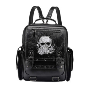 Sac à Dos Rigide Tête de Mort à Motif Skull Floral brodé