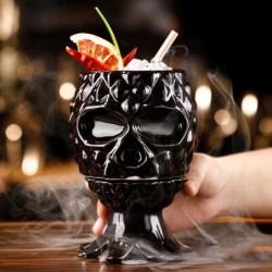 Tasse TIKI Cocktail tête de mort avec couvercle