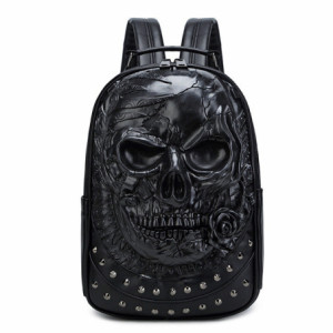 Grand Sac à Dos Tête de Mort  à Motif Grand Crâne Goth à la Rose