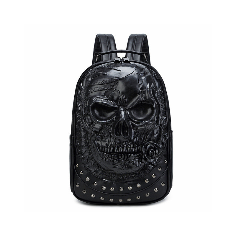 Grand Sac à Dos Tête de Mort  à Motif Grand Crâne Goth à la Rose