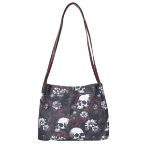 Sac à Main Fourre-tout Tête de Mort Gothique Vintage imprimé Rouge