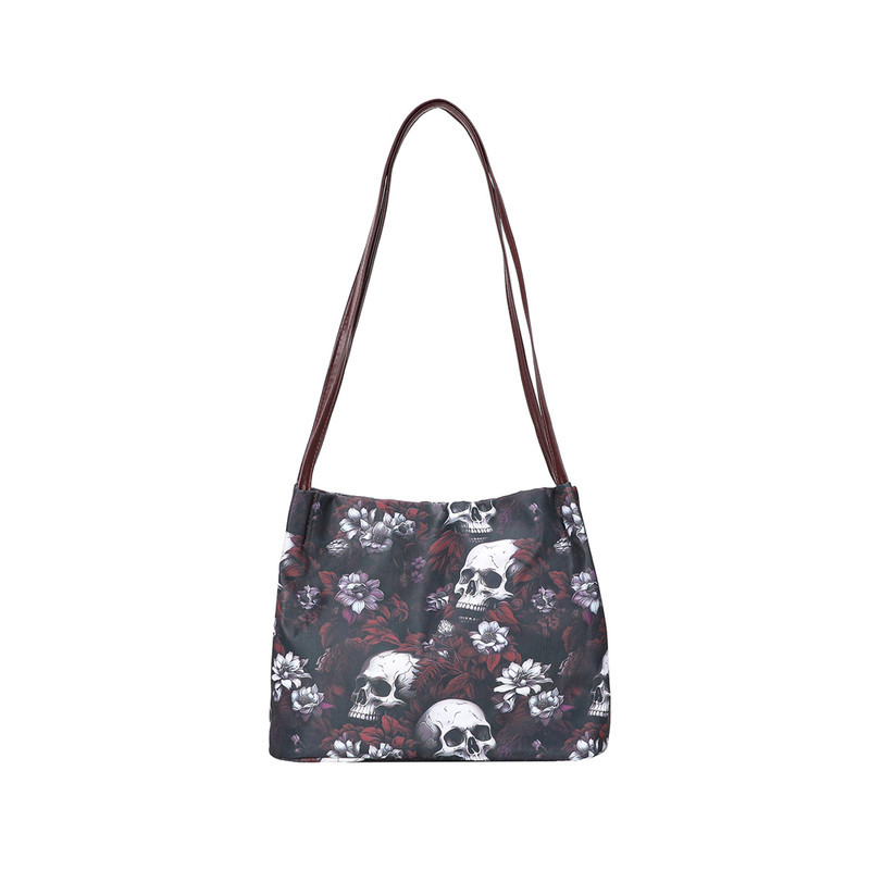 Sac à Main Fourre-tout Tête de Mort Gothique Vintage imprimé Rouge