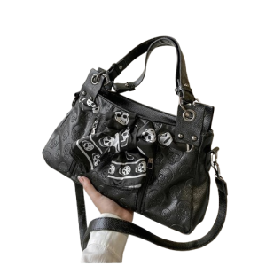 Sac à Main Tête de Mort avec multiples motifs Skull et Foulard Tête de Mort