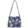 Sac à Main Fourre-tout Tête de Mort Gothique Vintage imprimé bleu