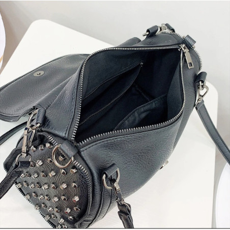 interior Sac à Main Tête de Mort Grand Crâne Strass avec Rivets