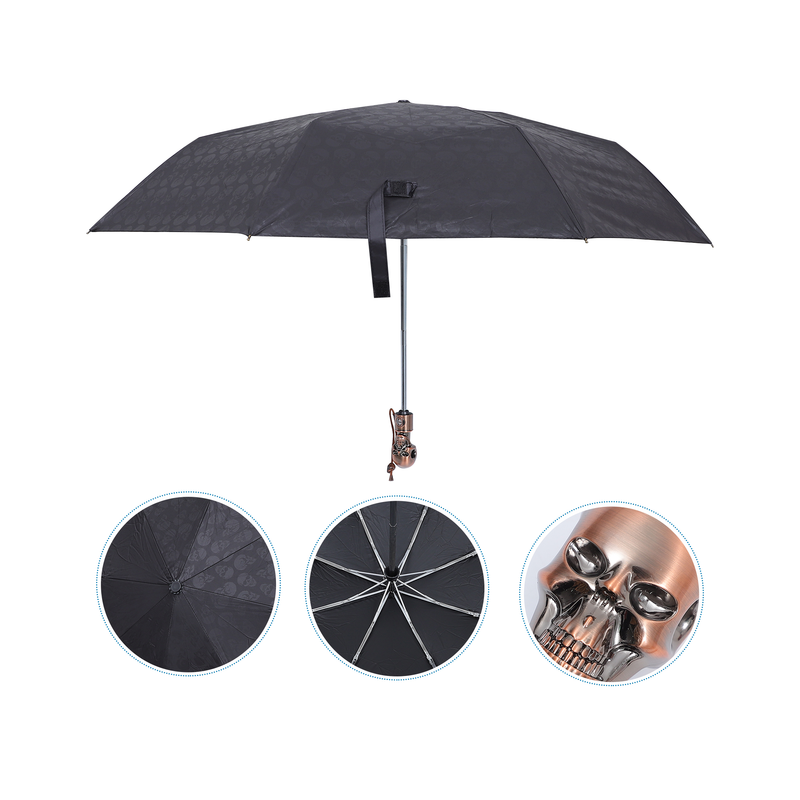 Parapluie Tête de Mort Classique couleur noir