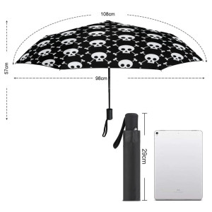 les dimensions Parapluie Tête de Mort Parapluie de Voyage Crâne de Pirate