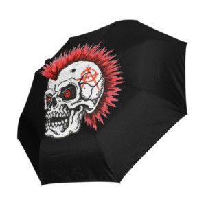 cote Parapluie Tête de Mort Parapluie Pliable Crâne Punk Rock Anarchie