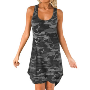 Robe Femme Design Militaire Camo - Noir/ gris