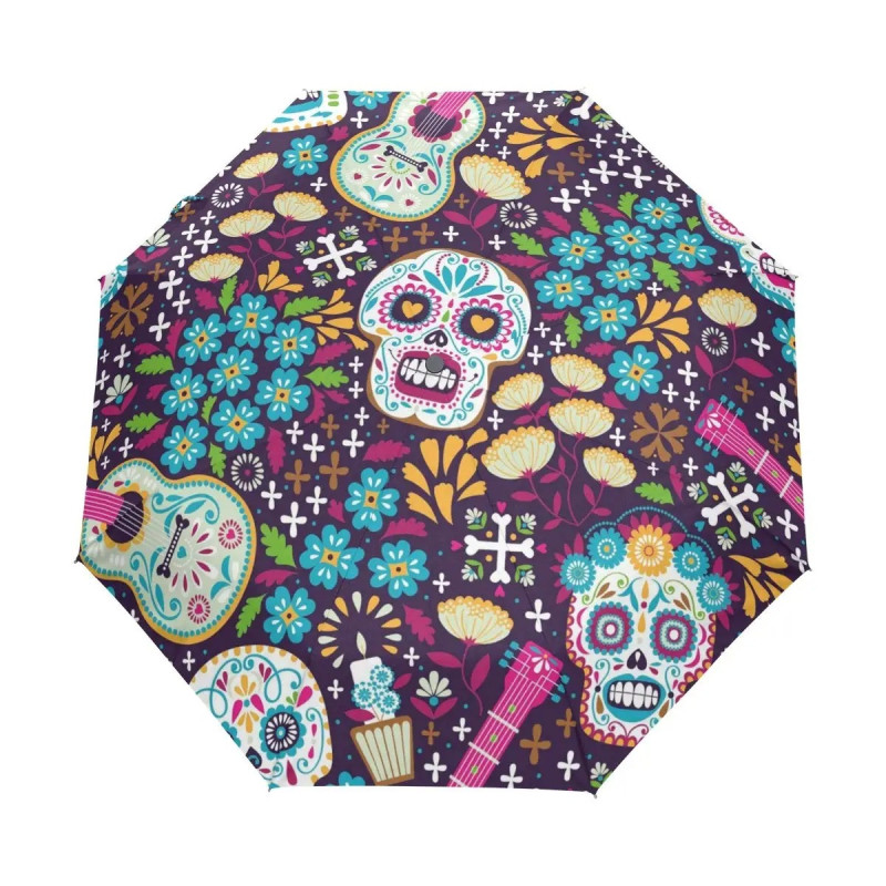 Parapluie Tête de Mort Skulls Mexicains Jour des Morts