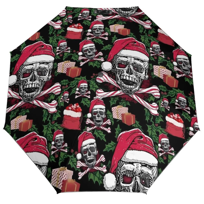 Parapluie Skull Santa Noël - Un Twist Original pour les Fêtes