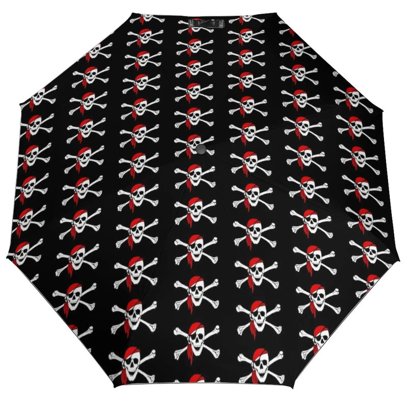 Parapluie Tête de Mort Pirates Jolly Rogers Cartoon Style