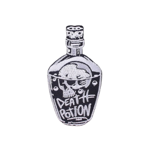 écusson Brodé Tête de Mort Crâne "Death Potion" - 7.3cm x 7.5cm