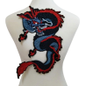 Grand patch Dragon Brodé - Dragon Rouge et Bleu - 13.4 cm