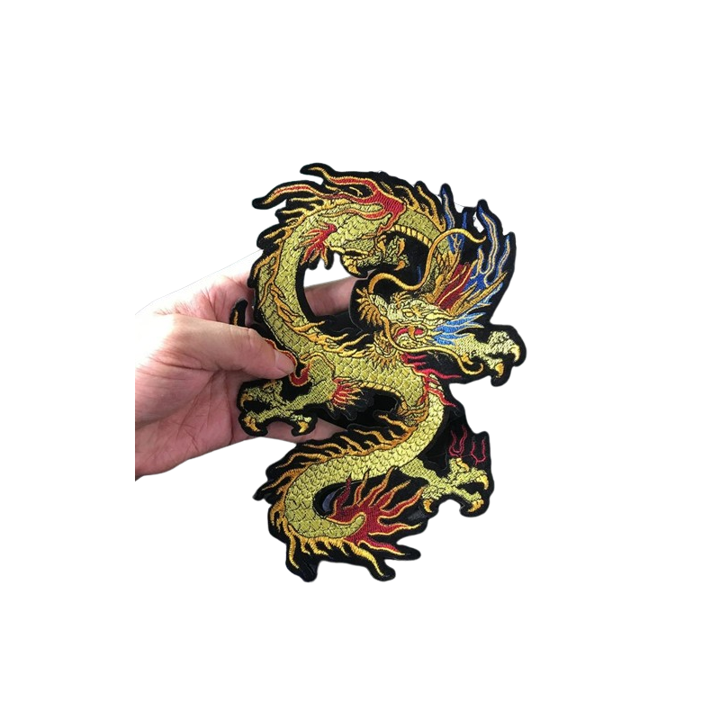 Grand patch Dragon Brodé - Dragon Multicolore - 34cm x 21cm