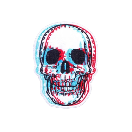 écusson Brodé Tête de Mort Crâne Multicolore - 9cm x 7cm