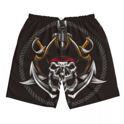 Short grande tête de mort de Pirate pour homme!