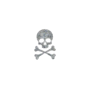 Grand Patch Brodé Tête de Mort Strass Paillets Crâne de Pirate Jolly Rogers