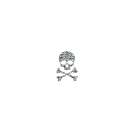 Grand Patch Brodé Tête de Mort Strass Paillets Crâne de Pirate Jolly Rogers