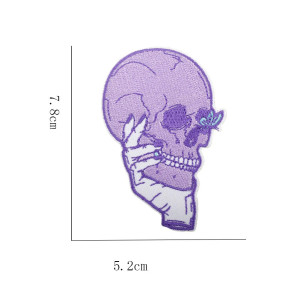 les dimensions 1 Lot de 3 écusson Tête de mort Skateboard