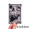 les dimensions Patch Brodé Tête de Mort Cârne éffrayant - 6.3cm x 9.6cm