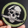 gros plan Patch Brodé Tête de Mort Militaire - 6.6cm