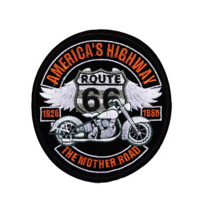 Patch Brodé Biker ROUTE 66 - 10cm