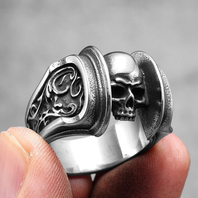 Bague Tete de Mort Biker Crâne