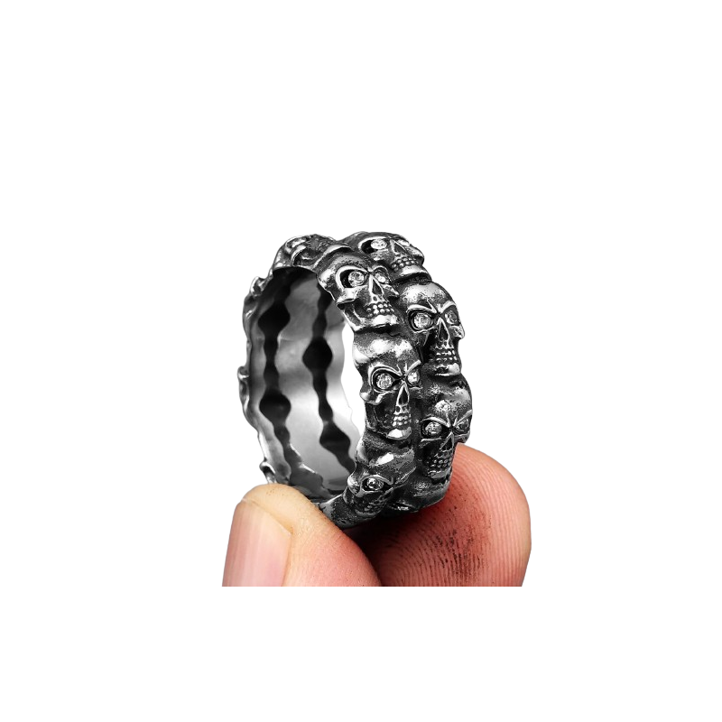 Bague Tete de Mort Crânes "Skulls Machine"