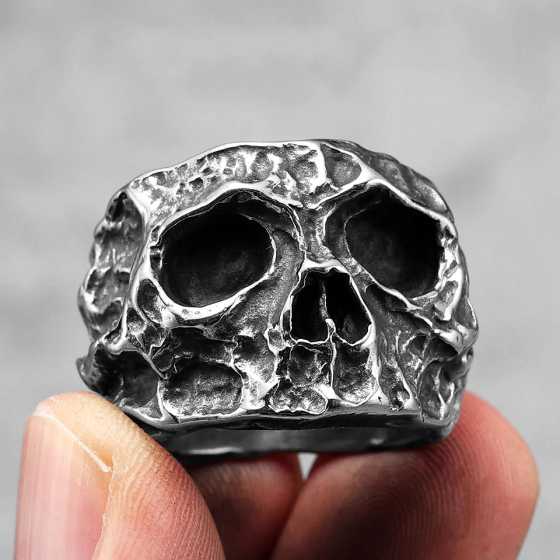 Magnifique Bague Tete de Mort "Crâne du Deuil"