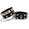 Bracelet Tête de Mort Punk Rock Double avec Crânes et étoiles